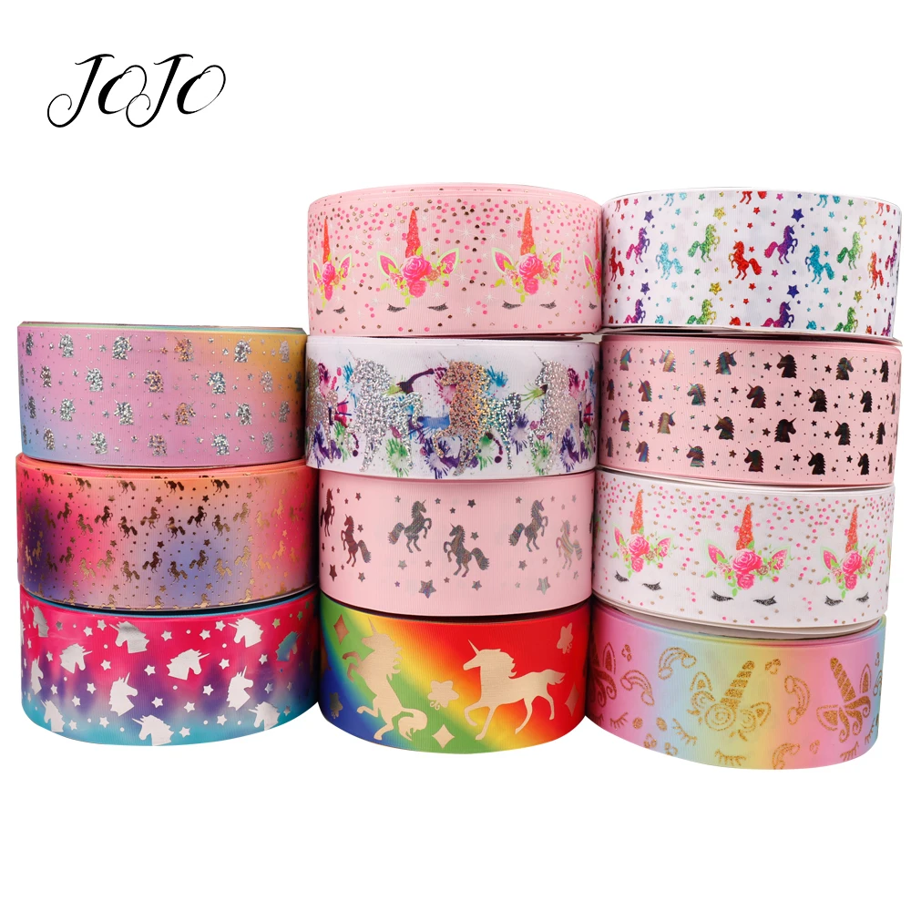 JOJO BOWS 75mm 2y Grosgrain Stain Ribbon For Craft Unicorn Bronzing Printed Webbing For Needlework DIY Hair Bows Tape Decoration
JOJO BOWS 75mm 2y Grosgrain Stain Ribbon For Craft Unicorn Bronzing Printed Webbing For Needlework DIY Hair Bows Tape Decoration
