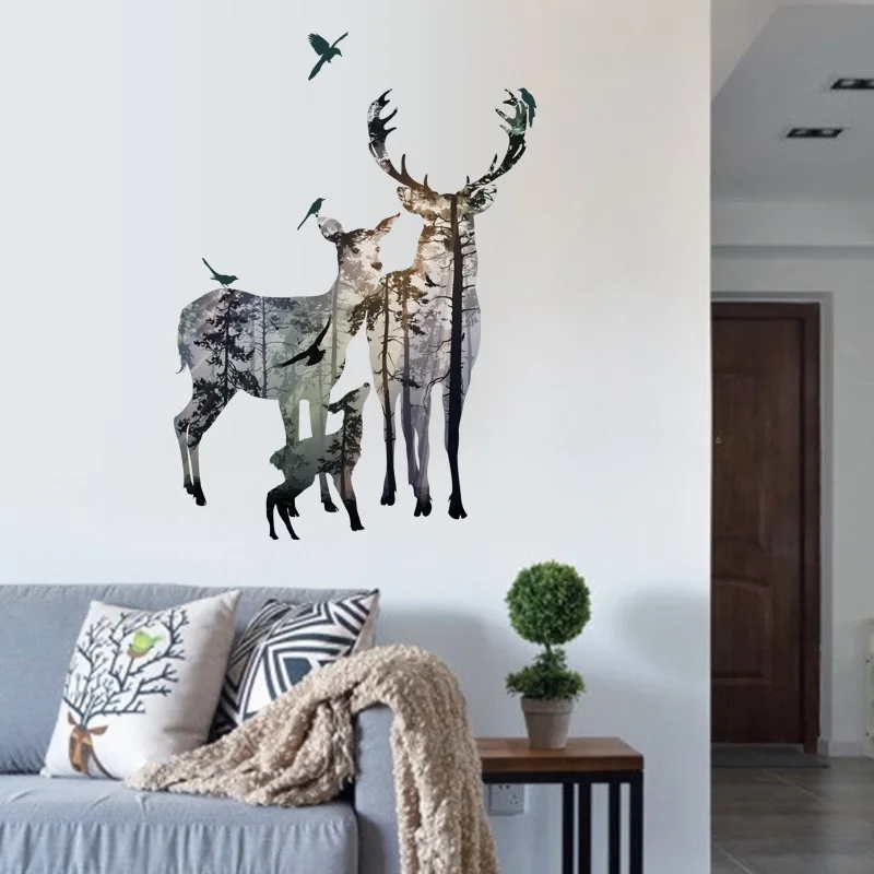 DIY An elk silhouette wall art stickers Home Decoration Creative corridor mural The New large size PVC Transparent deer poster
DIY An elk silhouette wall art stickers Home Decoration Creative corridor mural The New large size PVC Transparent deer poster