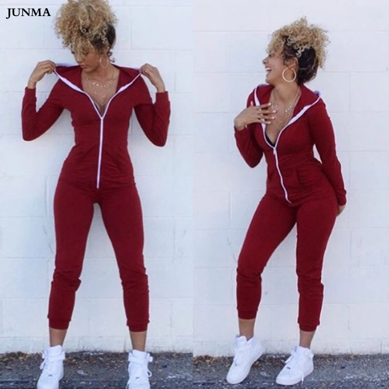 Sport Bodycon Sexy Jumpsuit Solid For Women 2019 Autumn Zipper Long Sleeve Red Black Romper Slim Womens Jumpsuit Female Overalls
Sport Bodycon Sexy Jumpsuit Solid For Women 2019 Autumn Zipper Long Sleeve Red Black Romper Slim Womens Jumpsuit Female Overalls