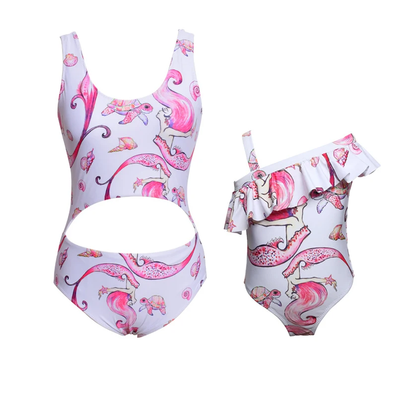 Mermaid printed swimming costume baby girl swimsuit to mom and daughter off shoulder one piece swimsuit for children for girls
Mermaid printed swimming costume baby girl swimsuit to mom and daughter off shoulder one piece swimsuit for children for girls