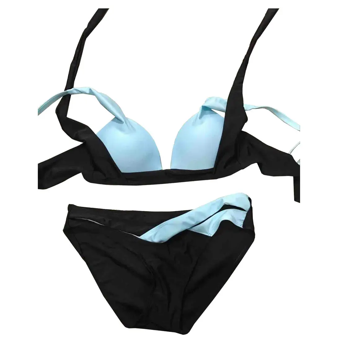 Womens Cross Double Colored Padded Push Up Halter Bikini Black+Light Blue XXX-Large Size
Womens Cross Double Colored Padded Push Up Halter Bikini Black+Light Blue XXX-Large Size