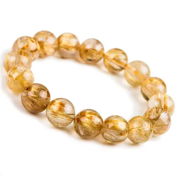14.5mm Natural Gold Rutilated Quartz Bracelet Crystal Stretch Clear Round Bead Natural Rutilated Quartz Bracelet
14.5mm Natural Gold Rutilated Quartz Bracelet Crystal Stretch Clear Round Bead Natural Rutilated Quartz Bracelet