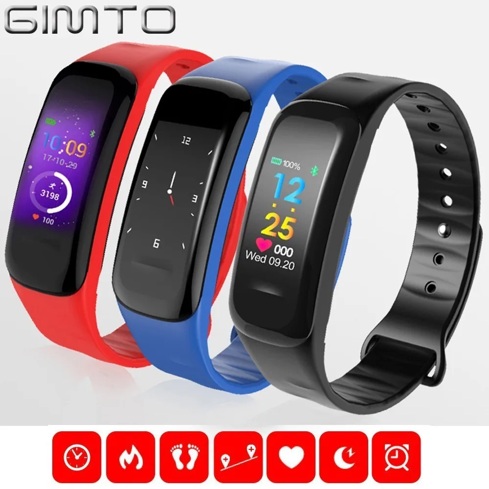 

GIMTO Smart Watch Men Sport Bracelet Wristband Watch Blood Pressure Heart Rate Sleep Monitor Pedometer For IOS Bluetooth Women