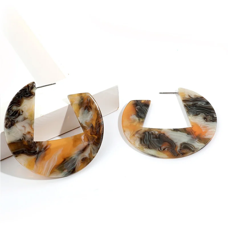 Trendy Round Colorful Marble Acrylic Hoop Earring Womens Thick Semicircle Statement Earrings Fashion Jewelry 2019 Girl Brincos
Trendy Round Colorful Marble Acrylic Hoop Earring Womens Thick Semicircle Statement Earrings Fashion Jewelry 2019 Girl Brincos