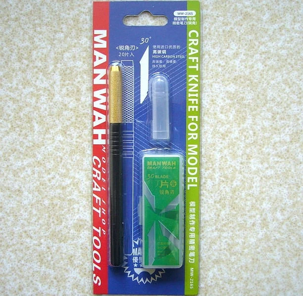 MANWAH MW-2165 Pen Knife,Special Model Tools with High-Carbon Steel Knife Blades (30-Degree, 20pcs) Comparable with Tamiya
MANWAH MW-2165 Pen Knife,Special Model Tools with High-Carbon Steel Knife Blades (30-Degree, 20pcs) Comparable with Tamiya