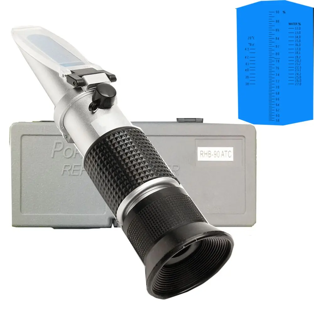 Temperature Compensation Refractometer sugar meter Beekeeper Honey 12-27% Water Honey Moisture 58-90% Brix Sugar Beekeeping
Temperature Compensation Refractometer sugar meter Beekeeper Honey 12-27% Water Honey Moisture 58-90% Brix Sugar Beekeeping