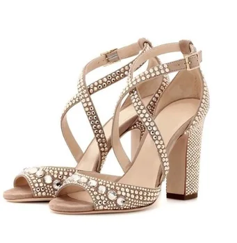 Hot Selling Beige Women Square Heel Sandals Cut-out Cross Strap Crystal Embellished 2019 Summer Shoes Chunky Heel Sandals
Hot Selling Beige Women Square Heel Sandals Cut-out Cross Strap Crystal Embellished 2019 Summer Shoes Chunky Heel Sandals