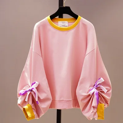 Lace Up Bow Tie Bat Long Sleeved Sweatshirt Girl Ladies 2018 Spring Autumn New Fashion Loose Lantern Sleeve Pullover Coat Hoodie
Lace Up Bow Tie Bat Long Sleeved Sweatshirt Girl Ladies 2018 Spring Autumn New Fashion Loose Lantern Sleeve Pullover Coat Hoodie