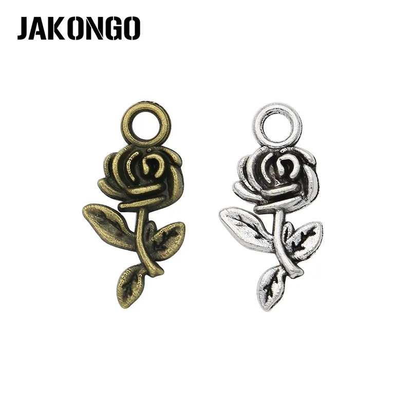 JAKONGO Antique Silver Plated Flower Charms Pendant fit Jewelry Making Bracelet Jewelry Findings DIY Craft 21x12mm
JAKONGO Antique Silver Plated Flower Charms Pendant fit Jewelry Making Bracelet Jewelry Findings DIY Craft 21x12mm