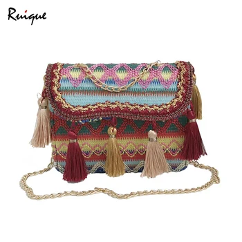 Ruique Women Vintage Ethnic Style Small Shoulder Bag Girls Trend Innovation Knitting Crossbody Bag Ladies Tassel Chain Bags
Ruique Women Vintage Ethnic Style Small Shoulder Bag Girls Trend Innovation Knitting Crossbody Bag Ladies Tassel Chain Bags