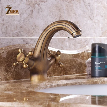 ZGRK Bathroom Faucet Antique bronze finish Brass Basin Sink Faucet Dual Handle water taps SLT134
ZGRK Bathroom Faucet Antique bronze finish Brass Basin Sink Faucet Dual Handle water taps SLT134
