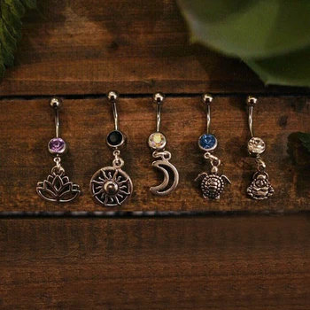 5PCS Surgical Steel Tortoise Piercings Ombligo 14G Star Moon Navel Piercings Belly Button Piercing Dangle Earrings Body Jewelry
5PCS Surgical Steel Tortoise Piercings Ombligo 14G Star Moon Navel Piercings Belly Button Piercing Dangle Earrings Body Jewelry