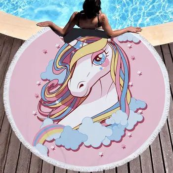 Lannidaa Cartoon Pink Unicorn Round Beach Towel Tassels Horse Pattern Microfiber Towels Large Travel Yoga Mat Serviette De Plage
Lannidaa Cartoon Pink Unicorn Round Beach Towel Tassels Horse Pattern Microfiber Towels Large Travel Yoga Mat Serviette De Plage
