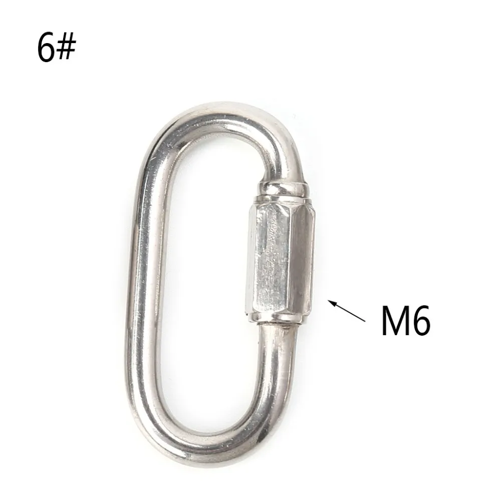 Stainless Steel Screw Lock Climbing Gear Carabiner Quick Links Safety Snap Ho❤ 
