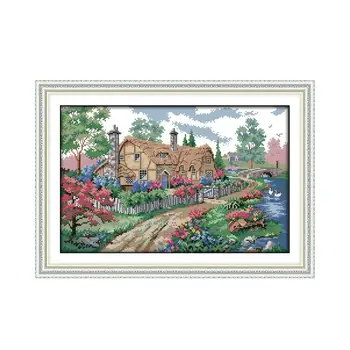 Cross stitch handmade kit, rustic hut beautiful scenery flowery flowers in full bloom diy embroidery pattern decorative painting
Cross stitch handmade kit, rustic hut beautiful scenery flowery flowers in full bloom diy embroidery pattern decorative painting