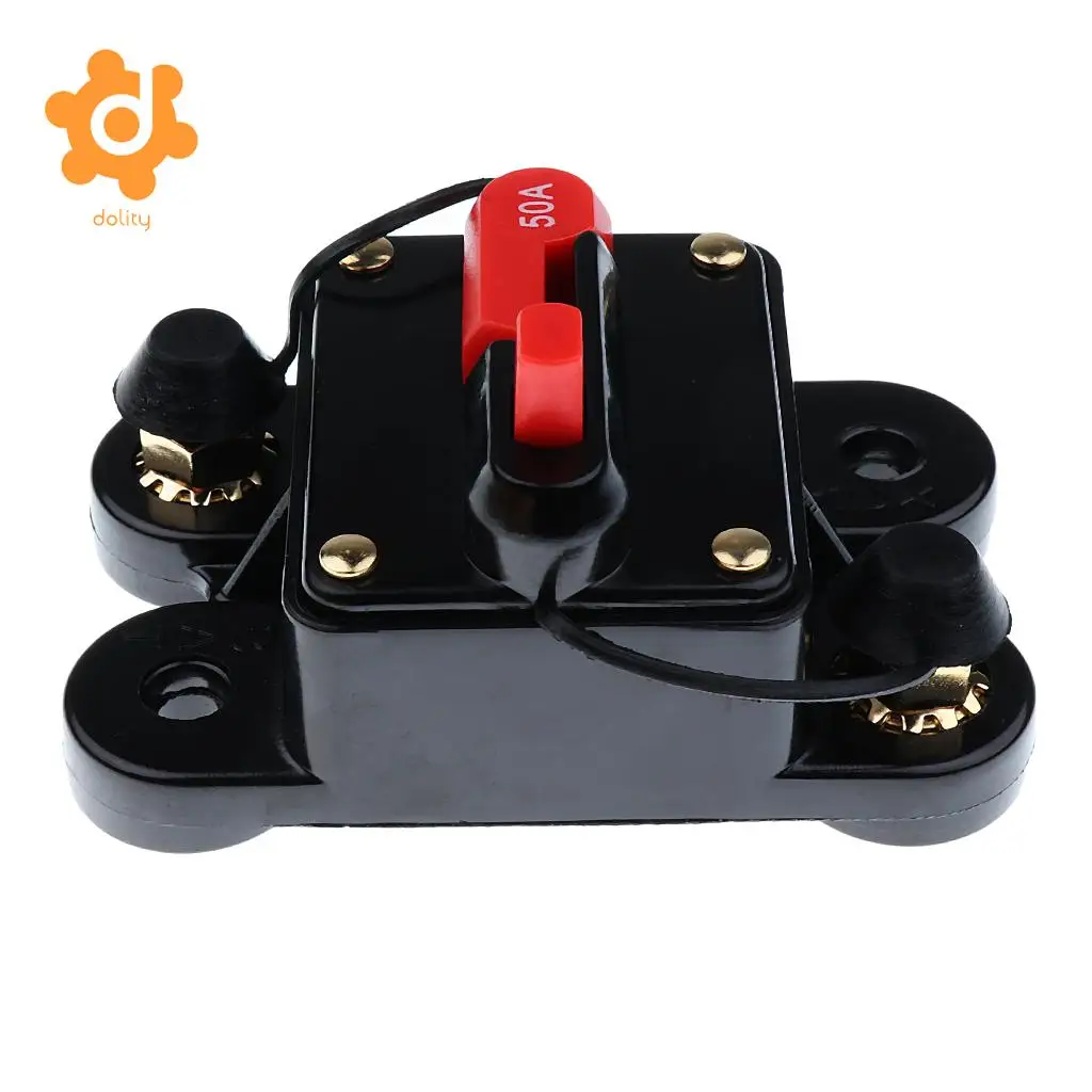 dolity 50A/150A/200A/250A Car Inline Manual Reset Circuit Breaker Fuse Power Protection DC12V-24V