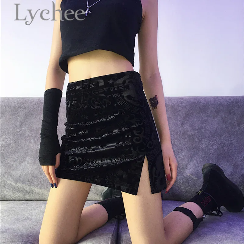 Lychee Streetwear Dragon Print Female Skirts Above Knee Slim Summer High Waist Ruffles Solid Color Split A-line Women Skirt
Lychee Streetwear Dragon Print Female Skirts Above Knee Slim Summer High Waist Ruffles Solid Color Split A-line Women Skirt