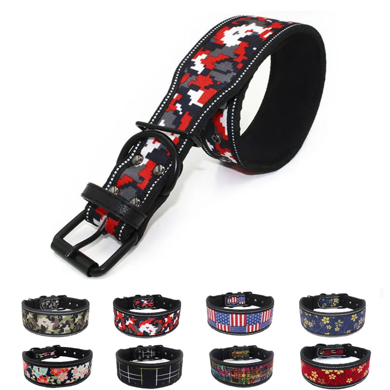 Heavy Duty Nylon Dog Collar for Large Dogs Fashion Printed Soft Padded Adjustable Dog Collar With Reflective Edge 2" Width
Heavy Duty Nylon Dog Collar for Large Dogs Fashion Printed Soft Padded Adjustable Dog Collar With Reflective Edge 2" Width
