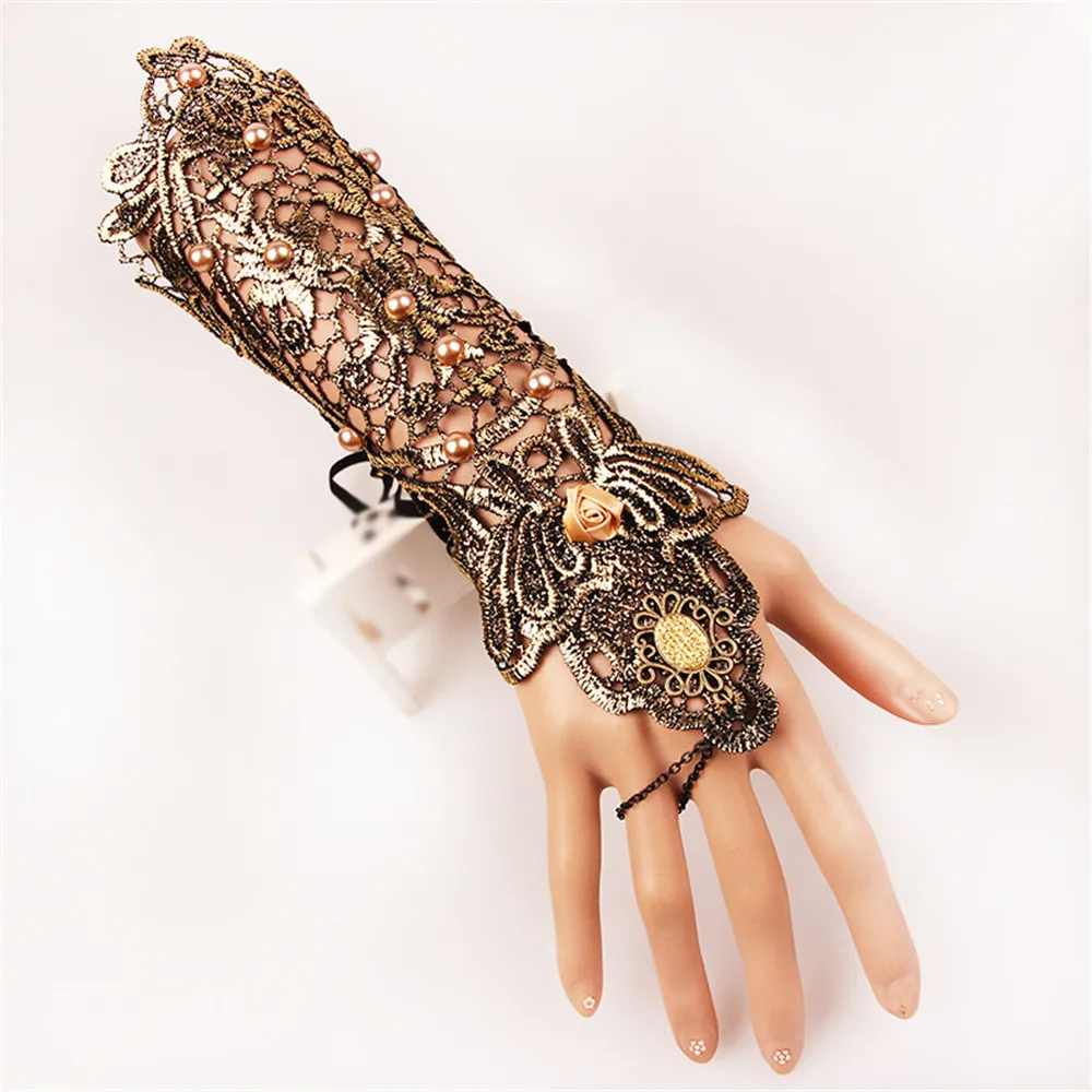 Medieval retro Golden Lace Gloves Vintage Gothic Queen Cosplay Accessory Medieval Victorian Armband Bracer Halloween dress props
Medieval retro Golden Lace Gloves Vintage Gothic Queen Cosplay Accessory Medieval Victorian Armband Bracer Halloween dress props