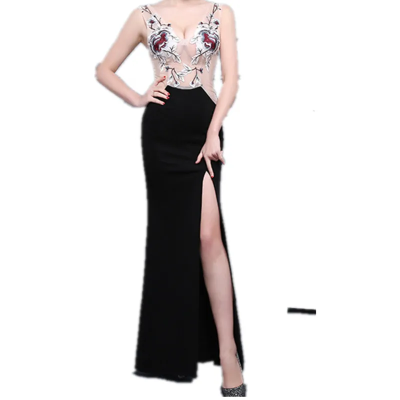 2018 spring and autumn new European and American sexy translucent evenings dress female 1920s
2018 spring and autumn new European and American sexy translucent evenings dress female 1920s