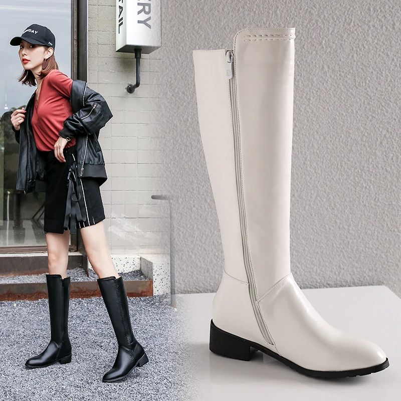 Large size 34-46 women knee high boots buckle with zip Retro women's motorcycle boots thick fur warm winter snow boots
Large size 34-46 women knee high boots buckle with zip Retro women's motorcycle boots thick fur warm winter snow boots