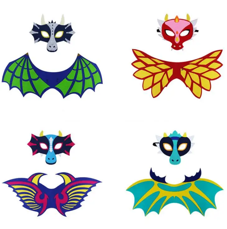 Kids Dragon Dinosaur Wing Mask Set Boys Girls Dress Up Costume Full Face Masks Cape Props Party Supplies Felt
Kids Dragon Dinosaur Wing Mask Set Boys Girls Dress Up Costume Full Face Masks Cape Props Party Supplies Felt