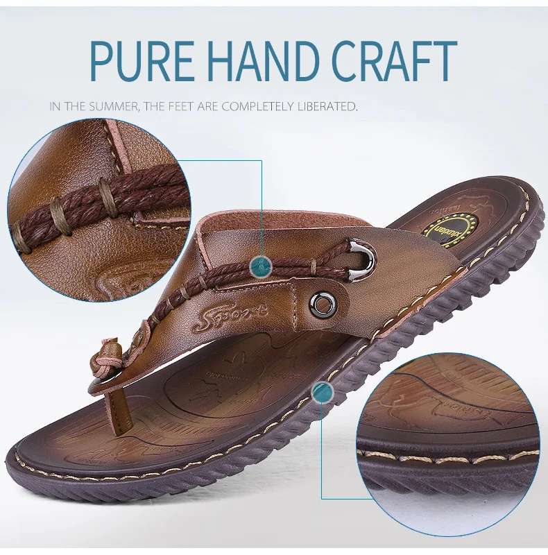 BIMUDUIYU Luxury Brand Flip Flops Soft comfortable Microfiber Leather Slippers Beach Slipper Flip Flop Summer Shoe For Men 17