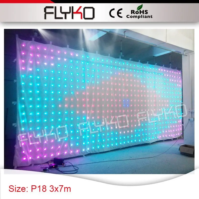 White backdrop RGB full color LED Display 3mx7m led video led spacing curtain P18 nightclub party decoration
White backdrop RGB full color LED Display 3mx7m led video led spacing curtain P18 nightclub party decoration