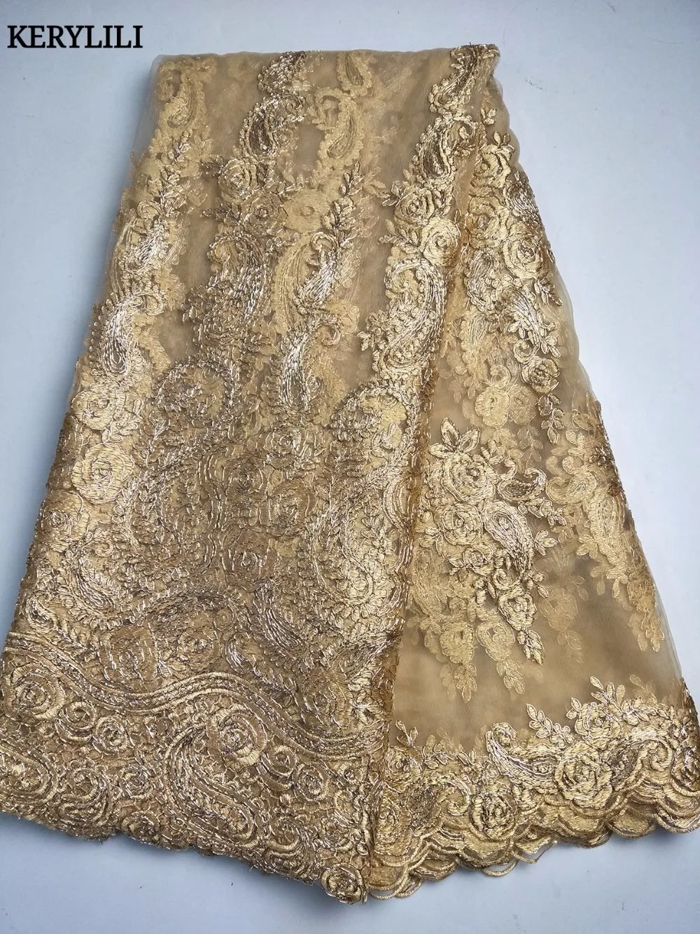KER YLILI High Quality African Nigeria Lace Fabrics Tulle Lace Fabric Gold African French Net Lace Fabric 2017 Wedding KRL-6606
KER YLILI High Quality African Nigeria Lace Fabrics Tulle Lace Fabric Gold African French Net Lace Fabric 2017 Wedding KRL-6606