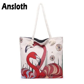 Ansloth Fashion Flamingo Printing Women Shoulder Bags Canvas Top-handle Bag Simple Style Handbag Casual Shopping Bags HPS186
Ansloth Fashion Flamingo Printing Women Shoulder Bags Canvas Top-handle Bag Simple Style Handbag Casual Shopping Bags HPS186
