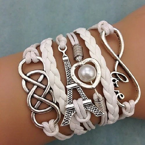 Bluelans Women's Chic Braided Multilayer Love Heart Eiffel Tower Faux Leather Bracelet
Bluelans Women's Chic Braided Multilayer Love Heart Eiffel Tower Faux Leather Bracelet
