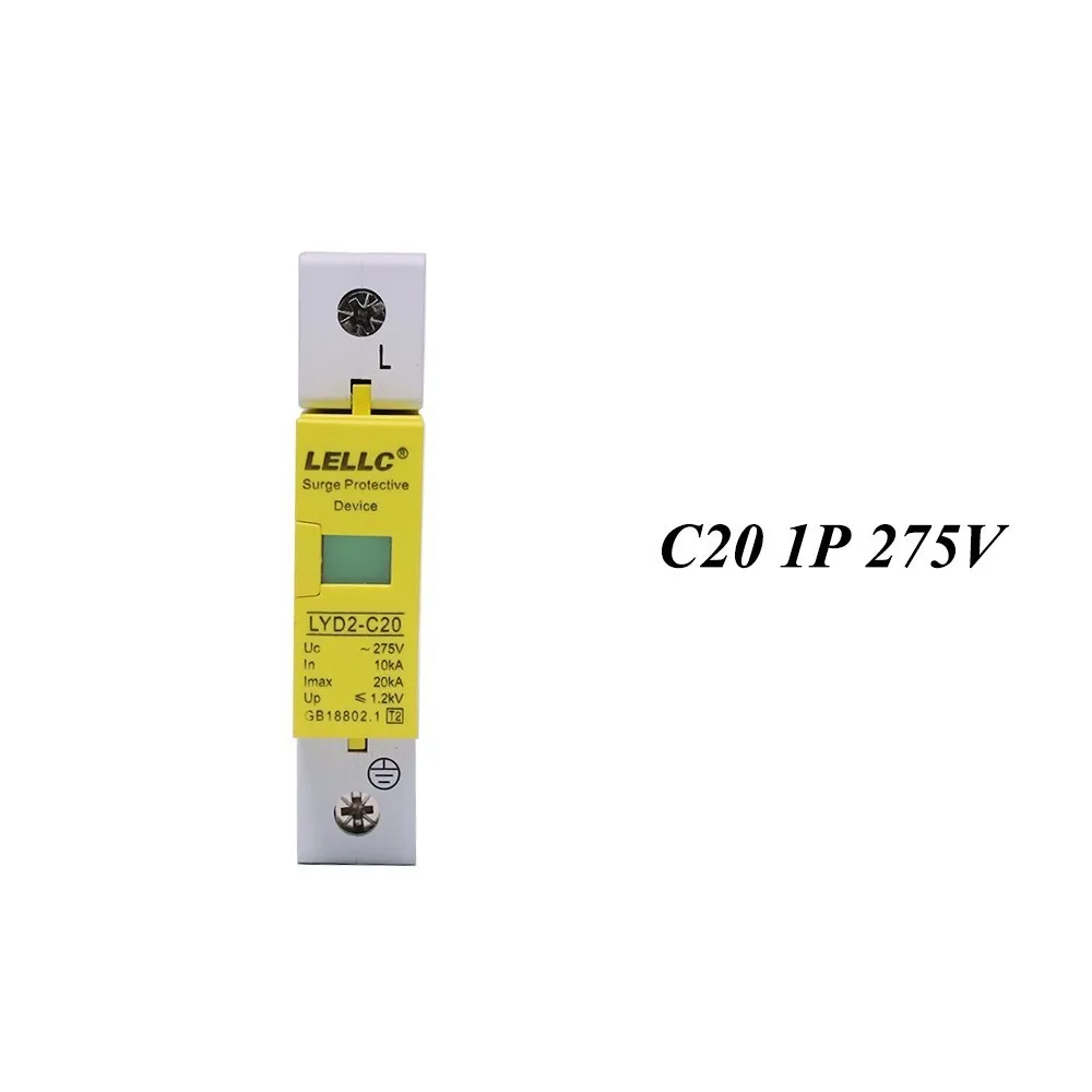 Hot sale C20-1P 10KA~20KA ~275V AC SPD House Surge Protector Protective Low-voltage Arrester Device Lightning protection
Hot sale C20-1P 10KA~20KA ~275V AC SPD House Surge Protector Protective Low-voltage Arrester Device Lightning protection