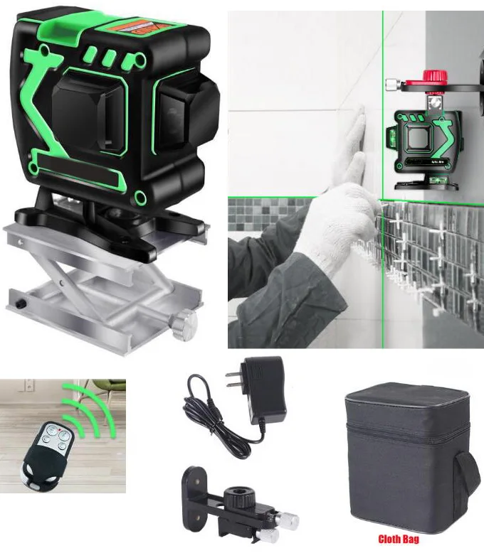 8 or 12 line 4D laser level 360 Vertical And Horizontal Laser Level Self-leveling Cross Line 4D Green Laser Level with outdoor
8 or 12 line 4D laser level 360 Vertical And Horizontal Laser Level Self-leveling Cross Line 4D Green Laser Level with outdoor