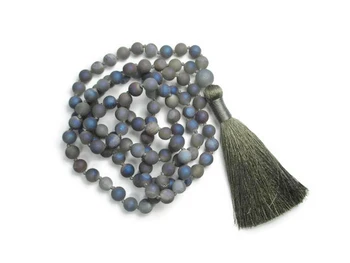 Druzy Geode Hand Knotted Necklace 108 Mala Bead Necklace Yoga Mala meditation Beads Jewelry Prayer Necklaces Tassel Necklaces
Druzy Geode Hand Knotted Necklace 108 Mala Bead Necklace Yoga Mala meditation Beads Jewelry Prayer Necklaces Tassel Necklaces