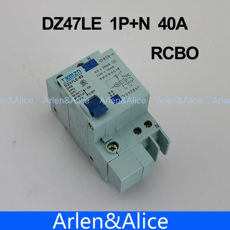 DZ47LE 1P+N 40A C type 230V~ 50HZ/60HZ Residual current Circuit breaker with over current and Leakage protection RCBO
DZ47LE 1P+N 40A C type 230V~ 50HZ/60HZ Residual current Circuit breaker with over current and Leakage protection RCBO