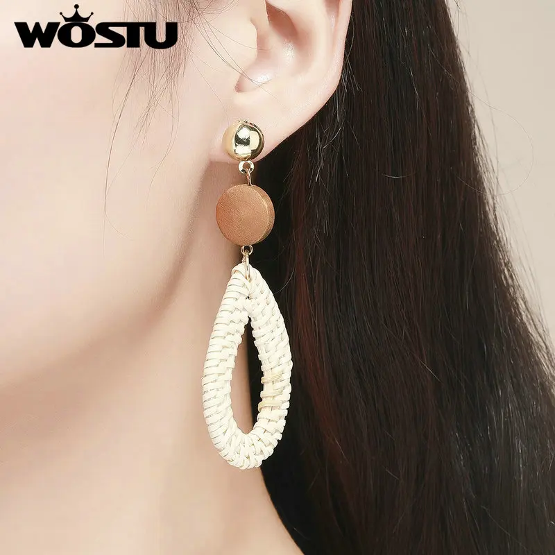 WOSTU Hot Sale Source Of Desert Drop Earrings For Women With Rattan By hand Unique Gentle Jewelry Original Romantic AIE005
WOSTU Hot Sale Source Of Desert Drop Earrings For Women With Rattan By hand Unique Gentle Jewelry Original Romantic AIE005
