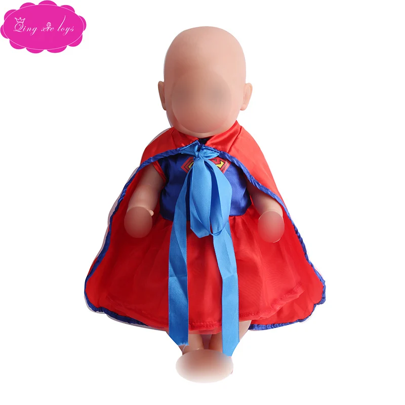 Одежда для маленьких кукол 43 см Костюм Супермена спасает мир костюм с красной