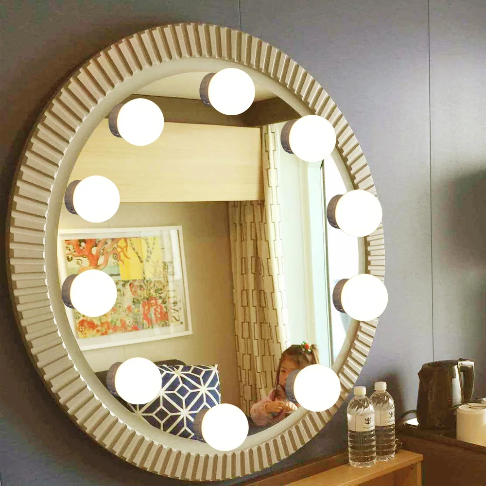 Makeup Mirror Vanity LED Light 10W 10leds USB Port Hollywood Style Make up Mirrors Lamp Adjustable Brightness Wall lights
Makeup Mirror Vanity LED Light 10W 10leds USB Port Hollywood Style Make up Mirrors Lamp Adjustable Brightness Wall lights