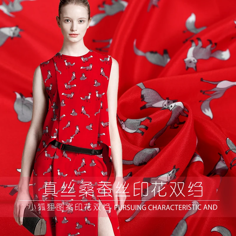 High-end custom Little fox Digital Printed Silk crepe de chine Fabric For Summer Dress,16Momme Thin Fashion cloth For DIY Sewing
High-end custom Little fox Digital Printed Silk crepe de chine Fabric For Summer Dress,16Momme Thin Fashion cloth For DIY Sewing