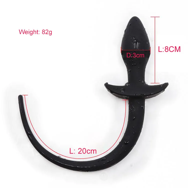 Silicone Dog Slave Tail Anal Plug G-spot Prostate Massage Butt Plug Anal Sex Toys For Men Woman Gay Sex Products