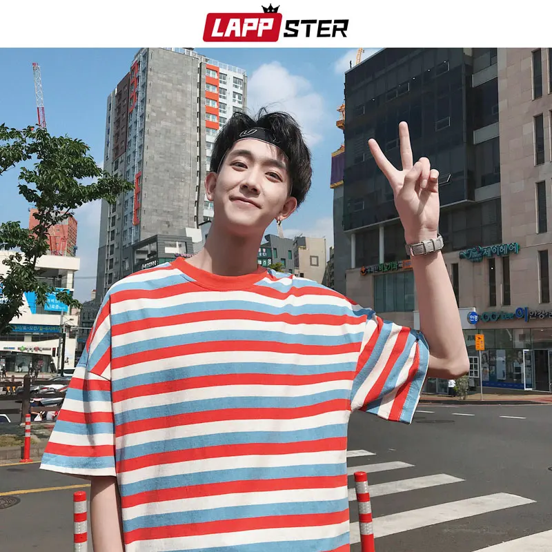 LAPPSTER Men Summer Striped Funny T Shirts 2019 Mens Harajuku Streetwear Red Tshirt Male Loose Korean Cotton T-shirt Tops & Tees
LAPPSTER Men Summer Striped Funny T Shirts 2019 Mens Harajuku Streetwear Red Tshirt Male Loose Korean Cotton T-shirt Tops & Tees