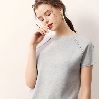 female knitting sweater short sleeves summer women's short pollover spring fashion soft tops
female knitting sweater short sleeves summer women's short pollover spring fashion soft tops