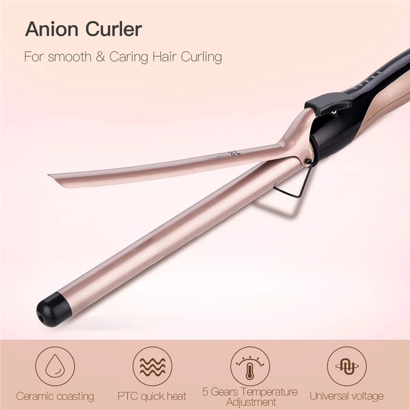 Hair Curler 9MM Multifunctional Curling Iron Wands Hair Styling Tool Dual Voltage 110-240V with 5 Temperature Adjusted 30
Hair Curler 9MM Multifunctional Curling Iron Wands Hair Styling Tool Dual Voltage 110-240V with 5 Temperature Adjusted 30