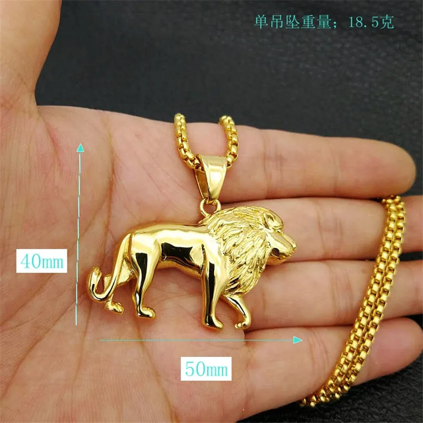 Gold Lion Necklace For Women Men,gold Color Lions Pendant Animal Jewelry Africa Lion Ethiopian Best Gift 45cm Gold Lion Necklace For Women Men,gold Color Lions Pendant Animal Jewelry Africa Lion Ethiopian Best Gift 45cm