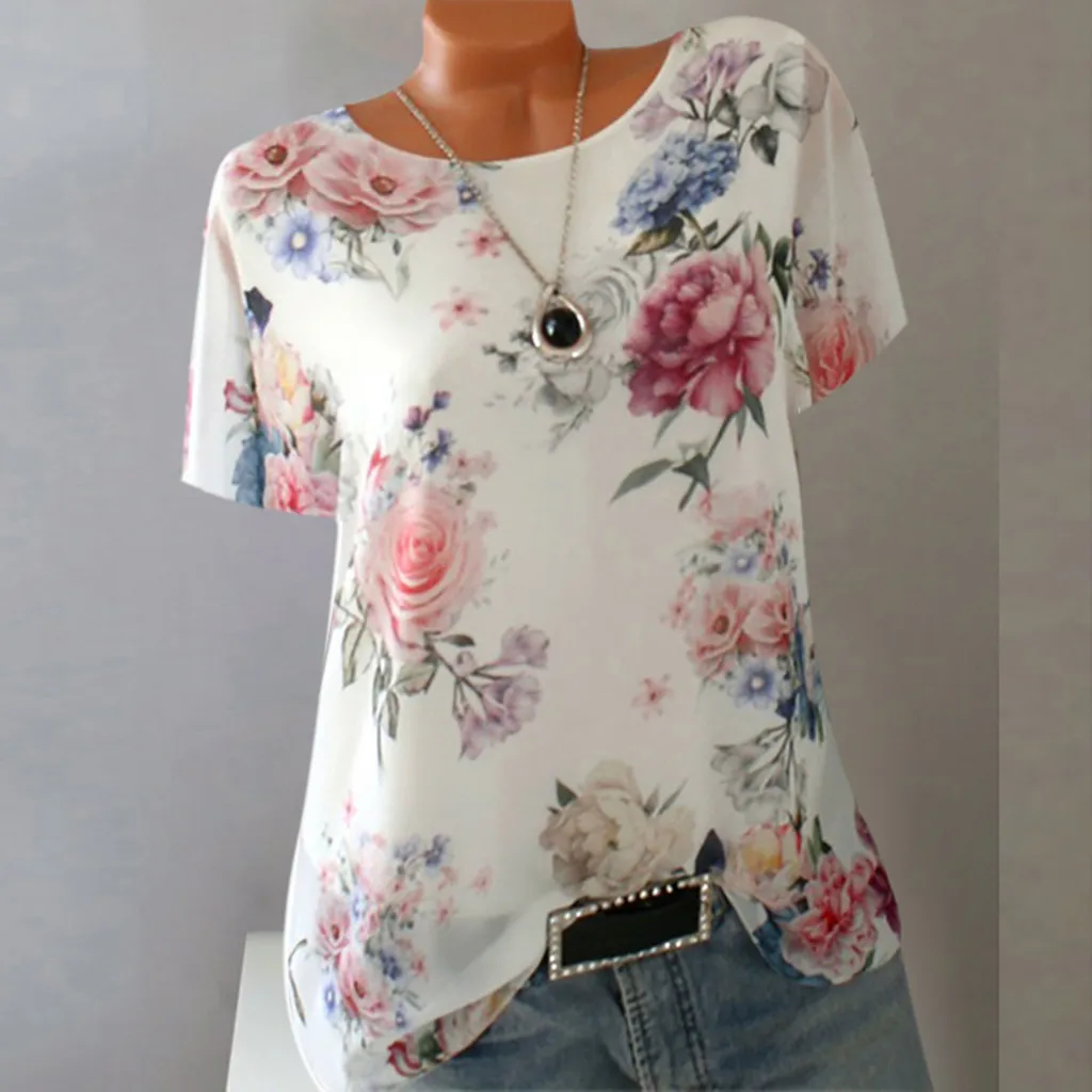 Womail Plus Size Short Sleeve Female Tee Shirt Femme Floral Printed Casual Polyester Material Loose Soft Women T-Shirt 19MAY07
Womail Plus Size Short Sleeve Female Tee Shirt Femme Floral Printed Casual Polyester Material Loose Soft Women T-Shirt 19MAY07