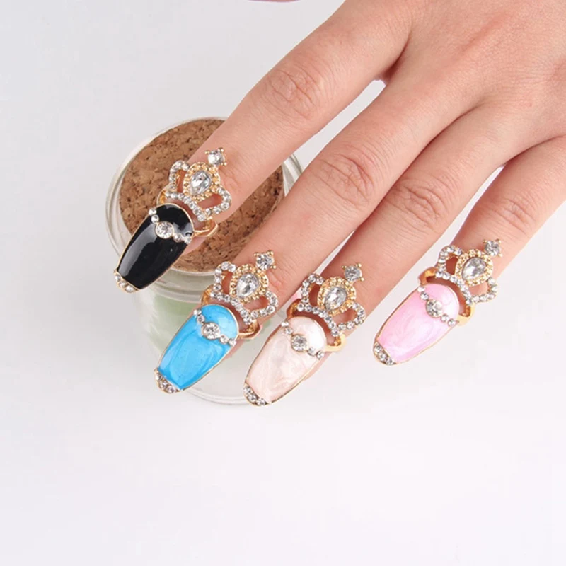 Fashion Crystal Crown Rhinestone Flower Ring Joint Nail Rings Gold Color Wholesale For Women Jewelry
Fashion Crystal Crown Rhinestone Flower Ring Joint Nail Rings Gold Color Wholesale For Women Jewelry