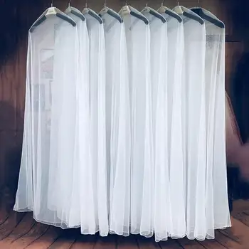 160/180cm Dust Covers Transparent Mesh Yarn Soft Tulle Dust Cover for Clothes Wedding Dress Garment Bridal Gown Protector
160/180cm Dust Covers Transparent Mesh Yarn Soft Tulle Dust Cover for Clothes Wedding Dress Garment Bridal Gown Protector