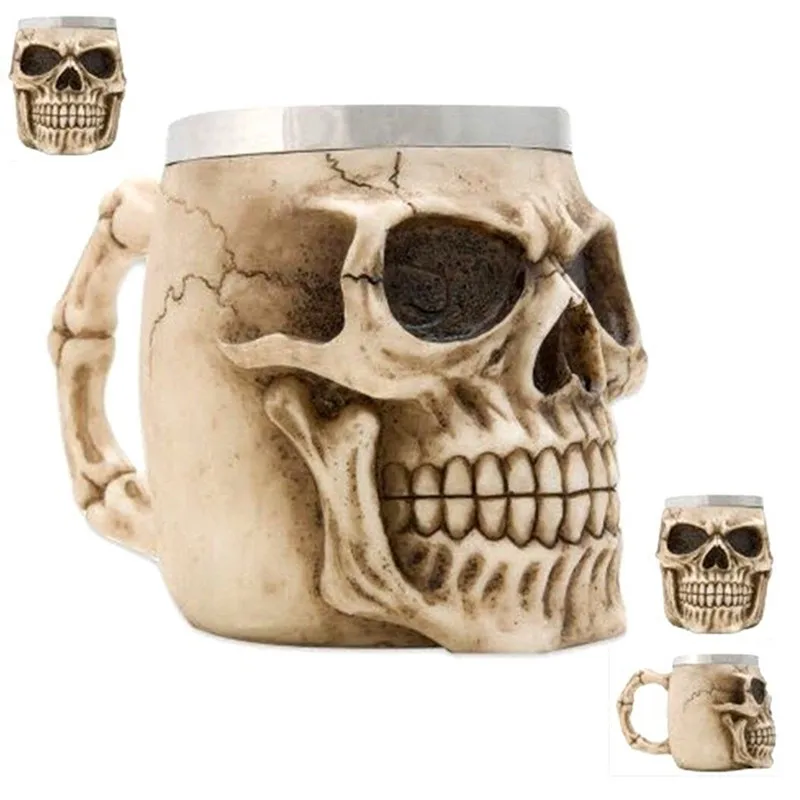 1pcs Stainless Steel 3D Skull Mugs Coffee Mug Big Skull Bone Tankard Drinkware Halloween Canecas Copo for Halloween Decor
1pcs Stainless Steel 3D Skull Mugs Coffee Mug Big Skull Bone Tankard Drinkware Halloween Canecas Copo for Halloween Decor