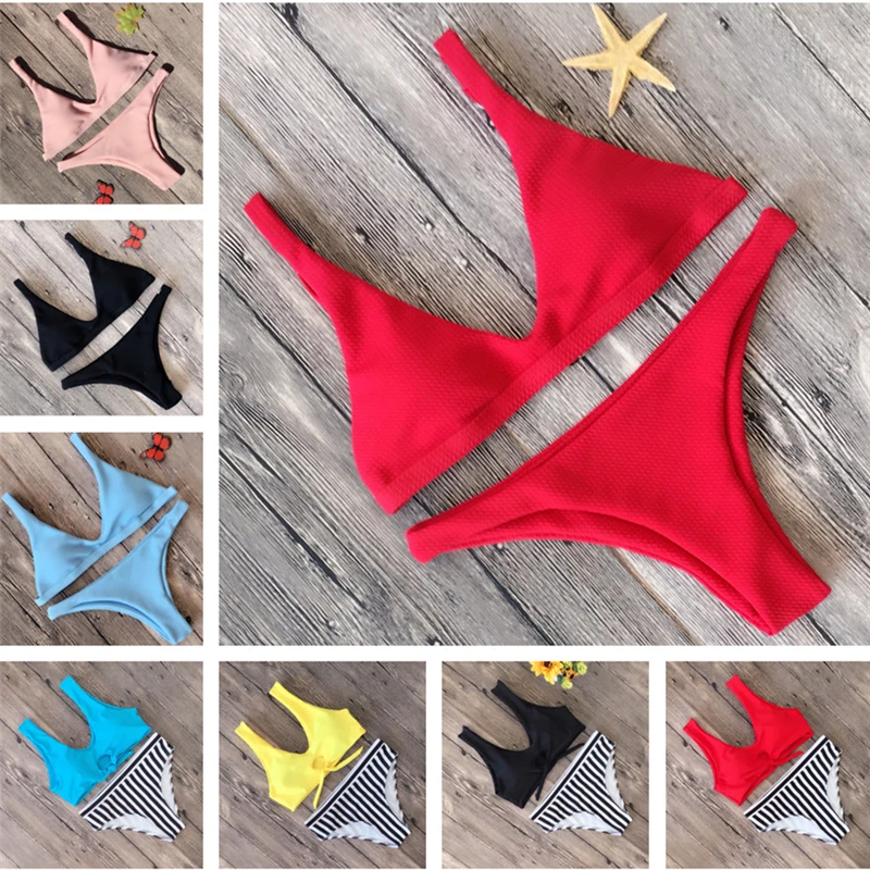 Bikinis Badpak Push Up Padded Scoop Neck Woman Swimwear Solid Color Beachwear Brazilian Bikini Set Maillot De Bain Femme
Bikinis Badpak Push Up Padded Scoop Neck Woman Swimwear Solid Color Beachwear Brazilian Bikini Set Maillot De Bain Femme