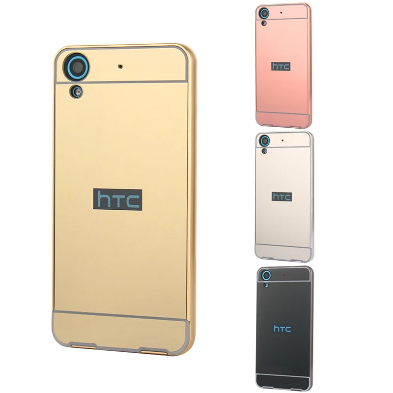 Чехол для HTC Desire 628 металлическая рамка с зеркальной задней крышкой Жесткий
